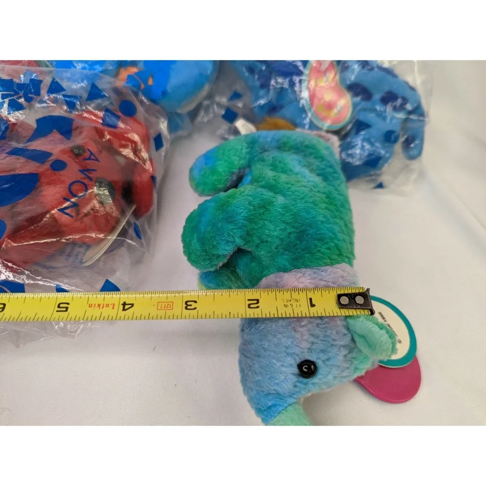 Avon Dapper Dinosaur Jumbo‎ Elephant Skip Puppy Rocky Rhino Bean Plush Lot of 4
